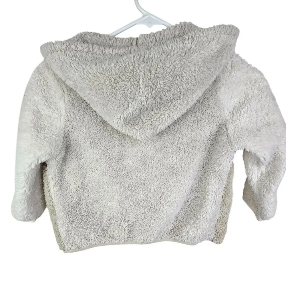 Old‎ Navy Neutral Beige Tan Fleece Sherpa Zip Hoodie Toddler Size 4T